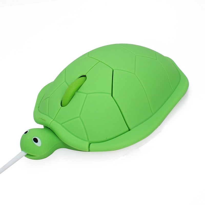 elec Space Cute Animal Turtle Shape USB Wired Corded Mouse Optical Mice for Notebook PC Laptop Computer 1200DPI 3 Buttons with 3.6 Feet Cord (Green) - Image 1
